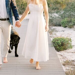 AJE WORN ONCE LINEN MIDI DRESS